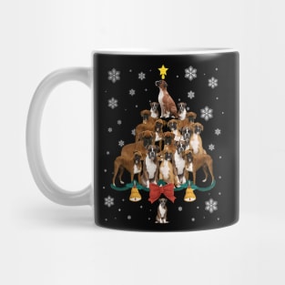 Boxer Dog Christmas Tree Boxer Dog Santa Hat Lights Mug